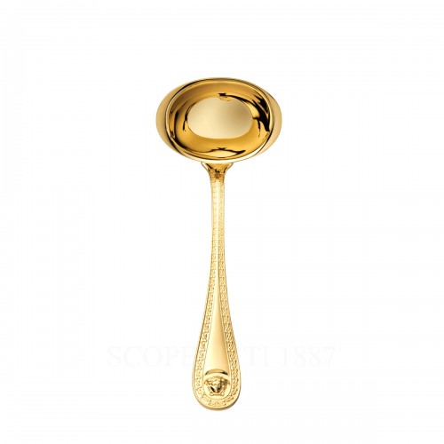 베르사체 Sauce 국자 메두사 커트러리 골드 접시 Versace Sauce Ladle Medusa Cutlery Gold Plated 02186