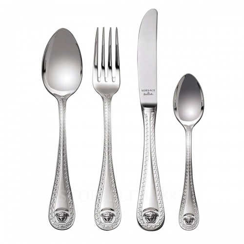 베르사체 4 피스 P레이스 Setting 메두사 커트러리 실버 접시D Versace 4 Piece Place Setting Medusa Cutlery Silver Plated 02165