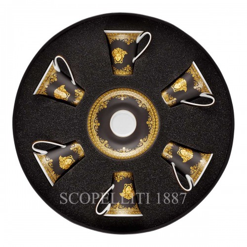 베르사체 Gift Set of 6 에스프레소 컵S I love Baroque 블랙 Versace Gift Set of 6 Espresso Cups I love Baroque Black 02155
