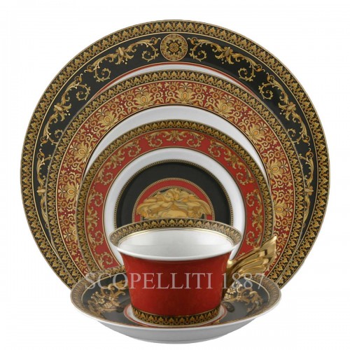 베르사체 메두사 Red 5 피스 P레이스 Setting Versace Medusa Red 5 Piece Place Setting 02090
