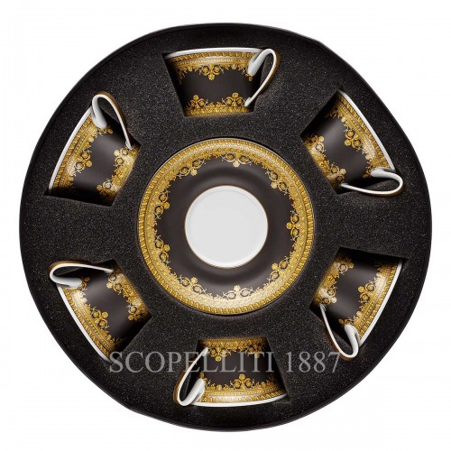 베르사체 Gift Set of 6 Tea Cups I love Baroque 블랙 Versace Gift Set of 6 Tea Cups I love Baroque Black 02066