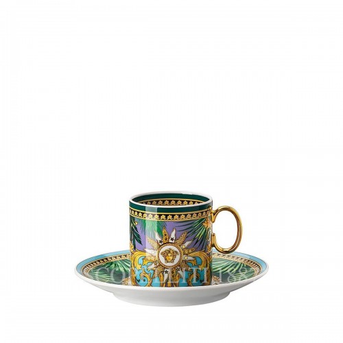 베르사체 Espresso 컵앤소서 Jungle Animalier 그린 Versace Espresso Cup and Saucer Jungle Animalier Green 02030
