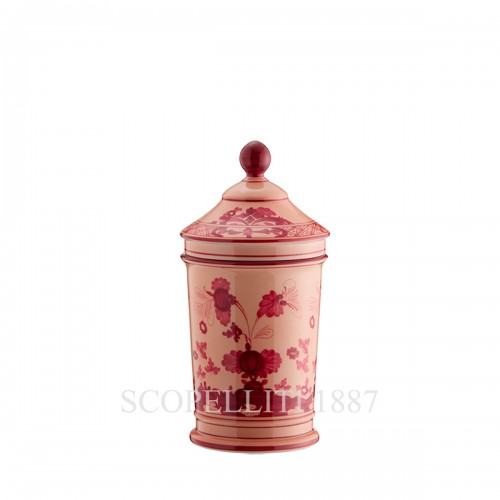 GINORI 1735 Pharmacy 화병 꽃병 With Lid 오리엔트E Italiano Vermiglio Ginori 1735 Pharmacy Vase With Lid Oriente Italiano Vermiglio 01473