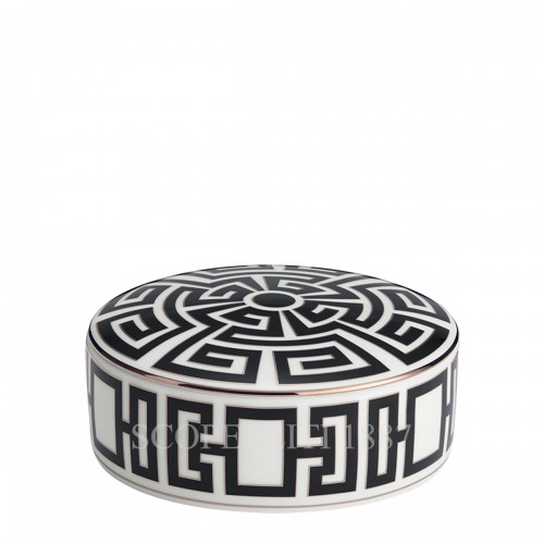 GINORI 1735 Round Box With 커버 Labirinto 블랙 Ginori 1735 Round Box With Cover Labirinto Black 01431