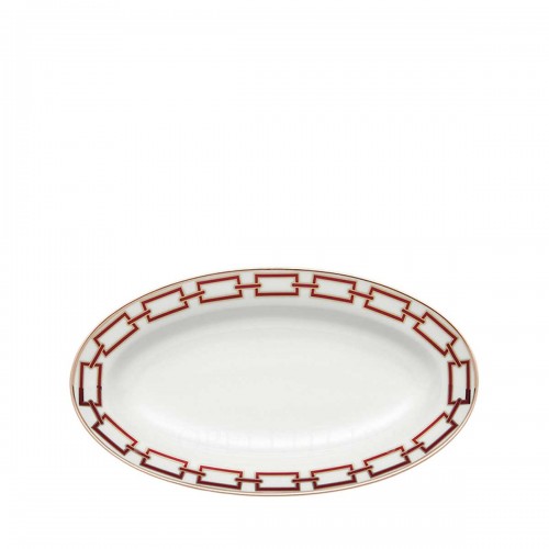 GINORI 1735 Ginori 오발 플래터 Small Catene Red Ginori 1735 Ginori Oval Platter Small Catene Red 01263