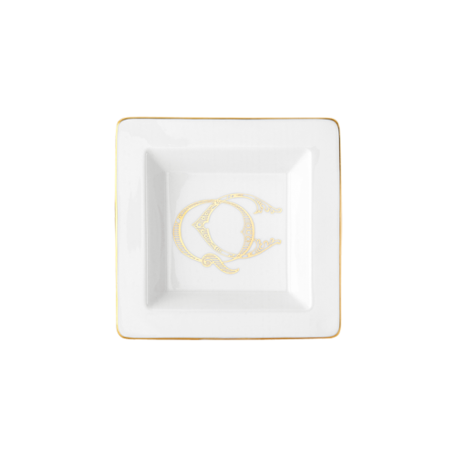 지노리 1735 Small 사각 스퀘어D Vide poche Corona 모노GRAM Oro Ginori squared Monogram 01085