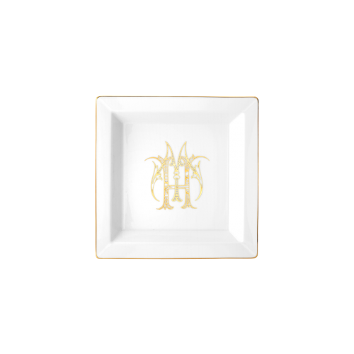 지노리 1735 라지 사각 스퀘어D Vide poche Corona 모노GRAM Oro Ginori Large Squared Monogram 01084