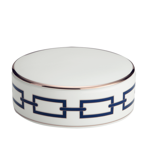 지노리 1735 Round box Catene Zaffiro Ginori 01058