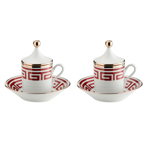 지노리 1735 Espresso set for two Labirinto Scarlatto Ginori 00496