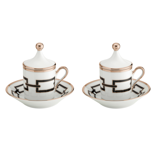 지노리 1735 Espresso set for two Catene Nero Ginori 00476