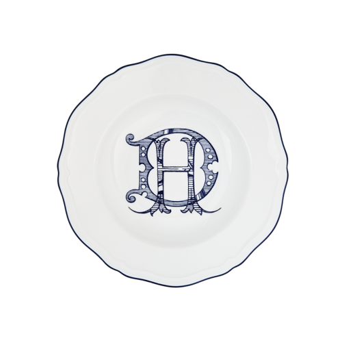 지노리 1735 파스타접시 Corona 모노GRAM blu 코발트 Ginori Soup plate Monogram cobalto 00191
