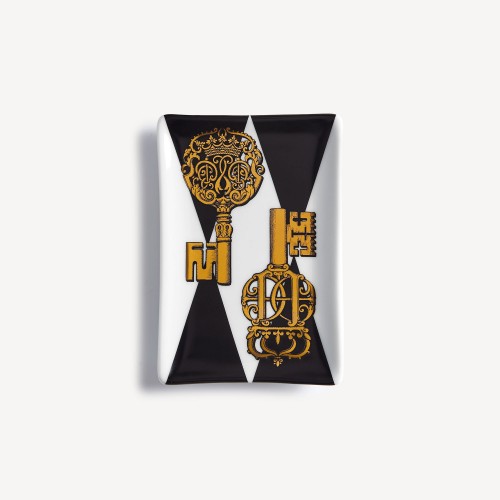 포르나세티 직사각형 ASH트레이 Chiavi and Rombi Fornasetti Rectangular ashtray Chiavi and Rombi 00656