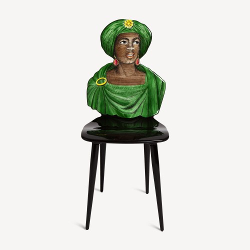 포르나세티 체어 의자 Moro 그린 Fornasetti Chair Moro green 00051
