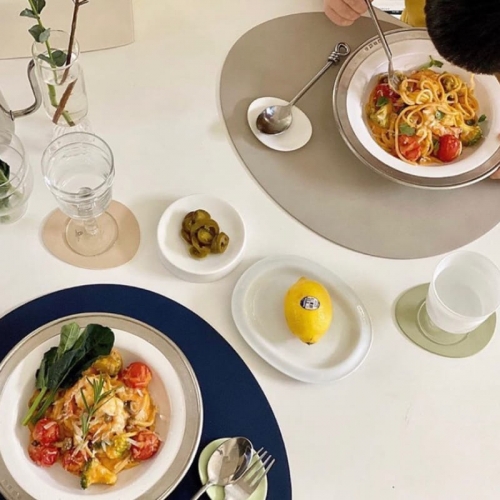 르엔미 조약돌 양면 방수 가죽테이블매트