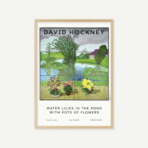 그릿시즌 데이비드 호크니 / Water Lilies in the Pond with Pots of Flowers, 2021 (액자포함, 50x70)