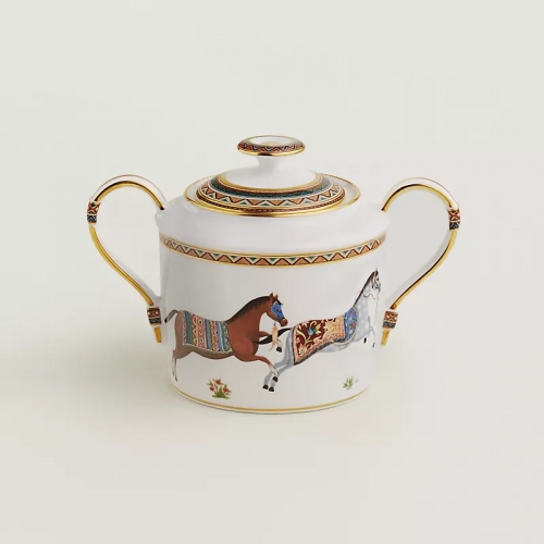 에르메스 Sugar 볼 Cheval D’오리엔트 Hermes Sugar Bowl Cheval d’Orient 00337 2/2