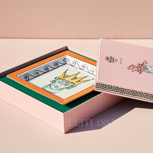 GINORI 1735 Ginori 사각 스퀘어 트레이 라지 Rock 오렌지 il Viaggio di Nettuno Ginori 1735 Ginori Square Tray Large Rock Orange il Viaggio di Nettuno 01079 2/3