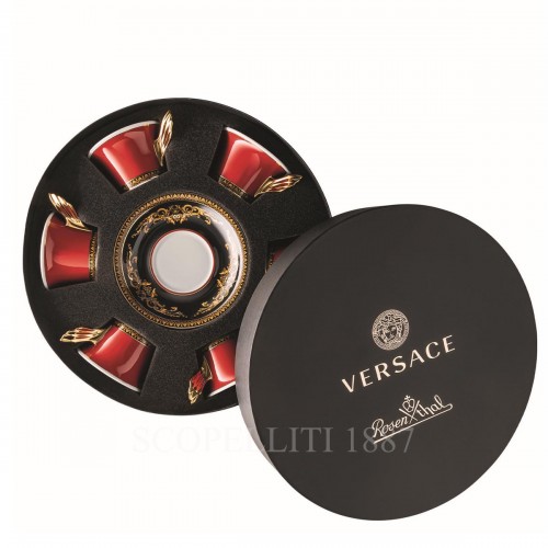 베르사체 gift set of 6 tea cups and 소서 메두사 Red Versace gift set of 6 tea cups and saucers Medusa Red 02076 2/3