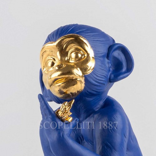 LLADROE Monkey Figurine 블루 리미티드 에디션 New LladrOE Monkey Figurine Blue Limited edition New 01914 2/3