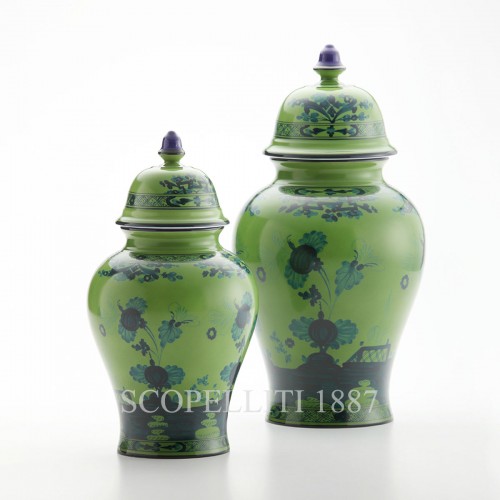 GINORI 1735 Potiche 라지 화병 꽃병 With 커버 오리엔트E Italiano Malachite Ginori 1735 Potiche Large Vase With Cover Oriente Italiano Malachite 01476 2/2
