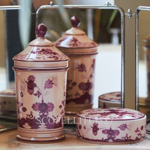 GINORI 1735 Round Box With Lid 오리엔트E Italiano Vermiglio Ginori 1735 Round Box With Lid Oriente Italiano Vermiglio 01417 2/2