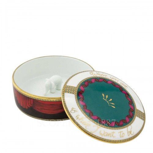 GINORI 1735 Ginori 토템 코끼리 Round Box with 커버 Customizable Ginori 1735 Ginori Totem Elephant Round Box with Cover Customizable 01413 2/3