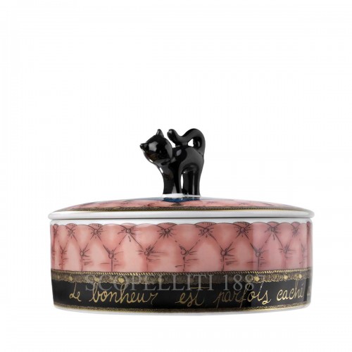 GINORI 1735 Ginori 토템 Cat Round Box with 커버 Customizable Ginori 1735 Ginori Totem Cat Round Box with Cover Customizable 01408 2/3