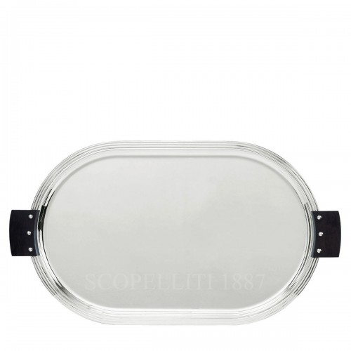 PUIFORCAT Etchea Art Deco 1937 오발 트레이 with wood handle 실버 접시 Puiforcat Etchea Art Deco 1937 Oval Tray with wood handle Silver Plated 00768 1/3