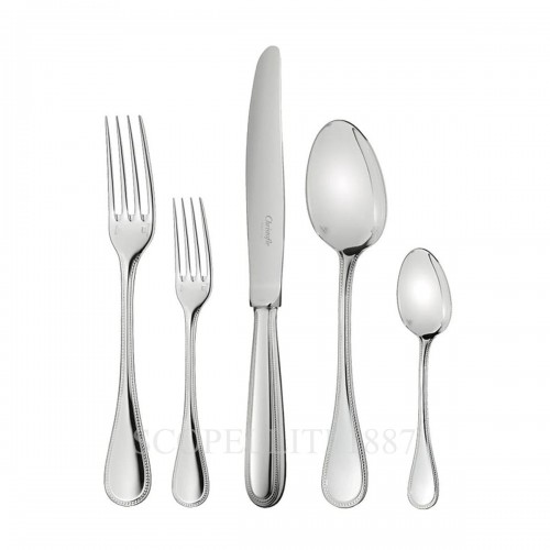 CHRISTOFLE Perles2 110 pcs 스테인리스 스틸 커트러리 세트 Christofle Perles2 110 pcs Stainless Steel Cutlery Set 00615 1/2
