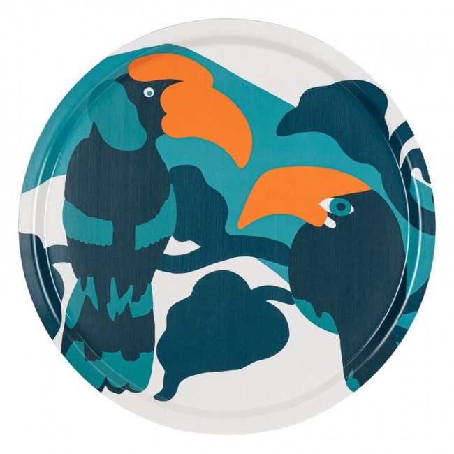 MARIMEKKO 마리메꼬 Pepe 트레이 46 cm light sand - 터쿼이즈 오렌지 MA071552-171
