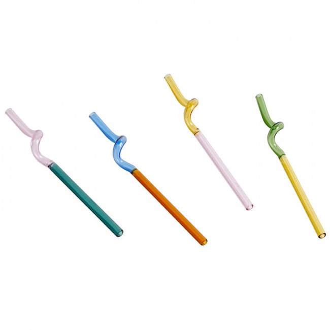 HAY 헤이 Sip Spiral 빨대 4 pcs 글라스 HA507809