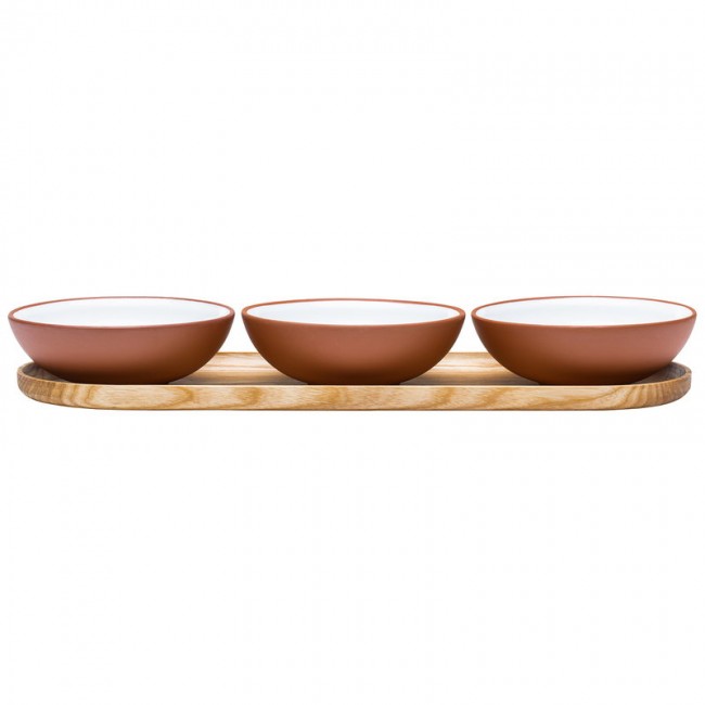VAIDAVA CERAMICS V아이다VA 세라믹S Earth 볼 0 2 L set of 3 + 트레이 화이트 VV626