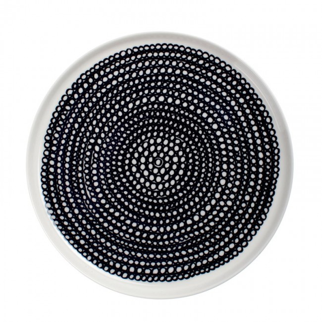 MARIMEKKO 마리메꼬 Oiva - Siirtolapuutarha Rasymatto 접시 20 cm 블랙-화이트 MA063303-199