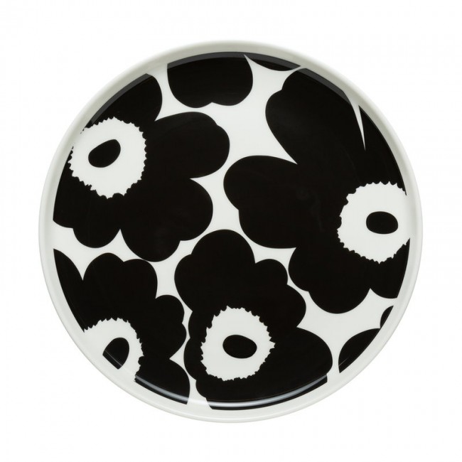 MARIMEKKO 마리메꼬 Oiva - Unikko 접시 20 cm 화이트 블랙 MA070763-190
