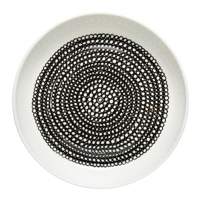 MARIMEKKO 마리메꼬 Oiva - Siirtolapuutarha Rasymatto 접시 20 5 cm 화이트 블랙 MA070796-190