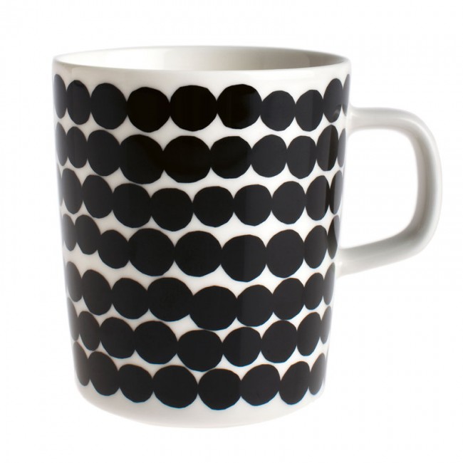 MARIMEKKO 마리메꼬 Oiva - Siirtolapuutarha Rasymatto 머그 2 5 dl 블랙-화이트 MA063296-190