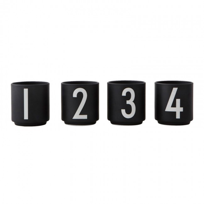 DESIGN LETTERS 디자인레터스 아르네야콥센 에스프레소 컵S set of 4 블랙 DL10201302
