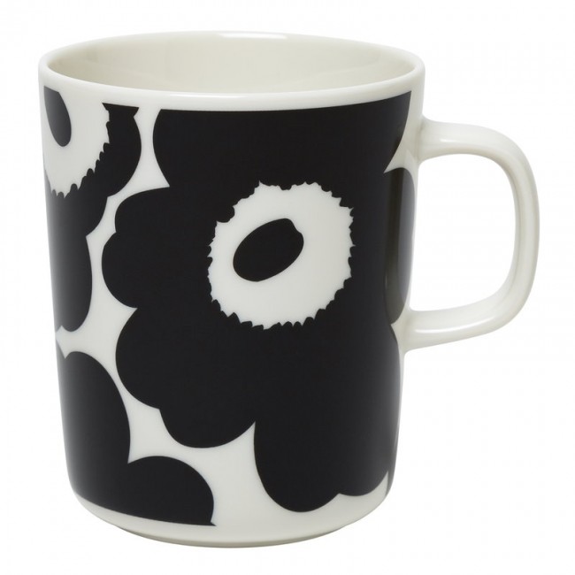 MARIMEKKO 마리메꼬 Oiva - Unikko 머그 2 5 dl 화이트 블랙 MA070741-190
