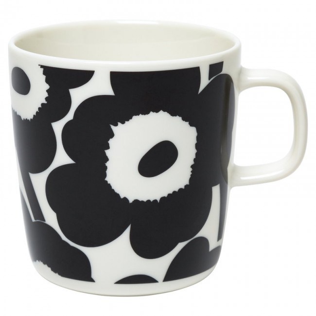 MARIMEKKO 마리메꼬 Oiva - Unikko 머그 4 dl 화이트 블랙 MA070636-190