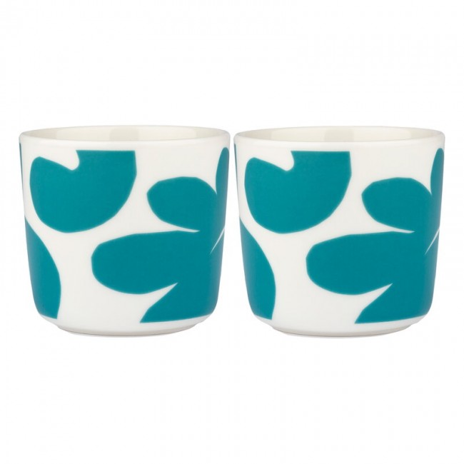MARIMEKKO 마리메꼬 Oiva - Leikko 커피잔 w/o handle 2 dl pcs 화이트-터쿼이즈 MA071596-170