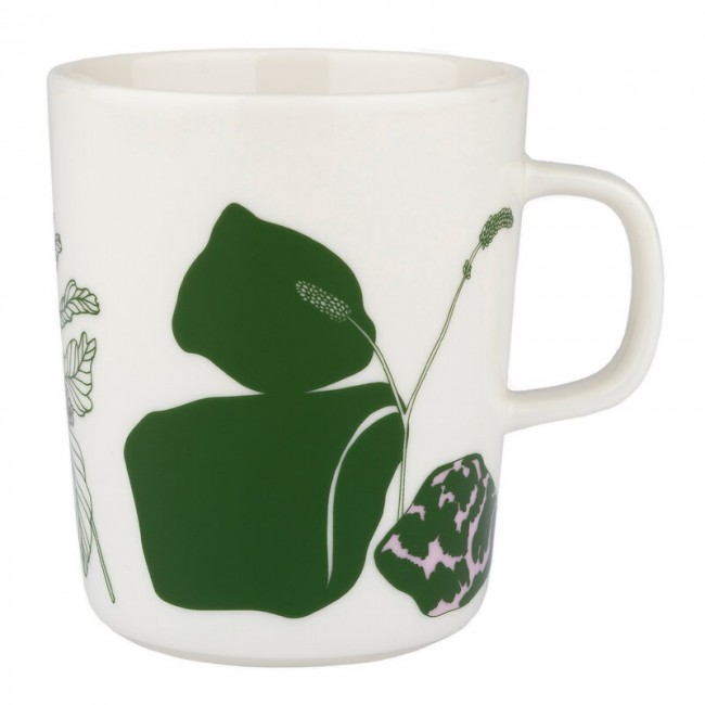 MARIMEKKO 마리메꼬 Oiva - Elokuun Varjot 머그 2 5 dl 화이트 그린 MA071584-136