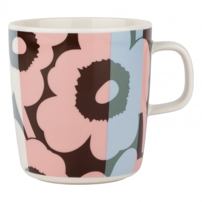 MARIMEKKO 마리메꼬 Oiva - Unikko Ralli 머그 4 dl 화이트 sky 블루 로즈 MA071568-153
