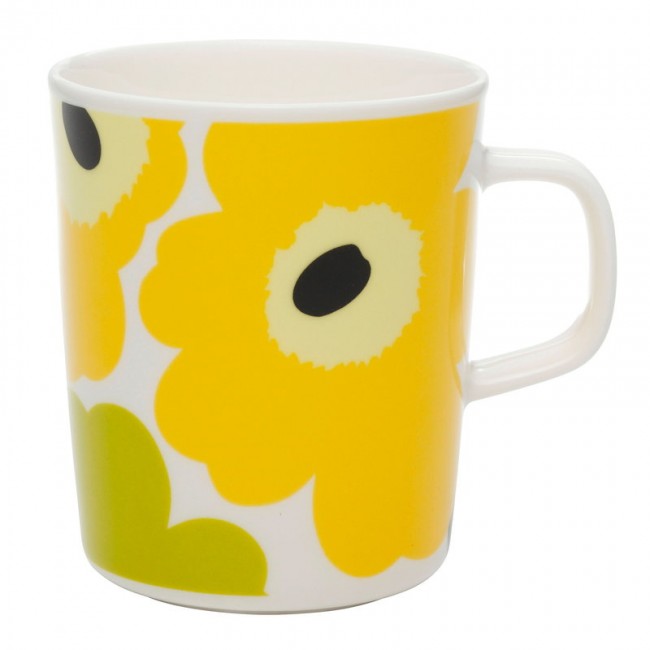 MARIMEKKO 마리메꼬 Oiva - Unikko 머그 2 5 dl 화이트 lime MA063431-020