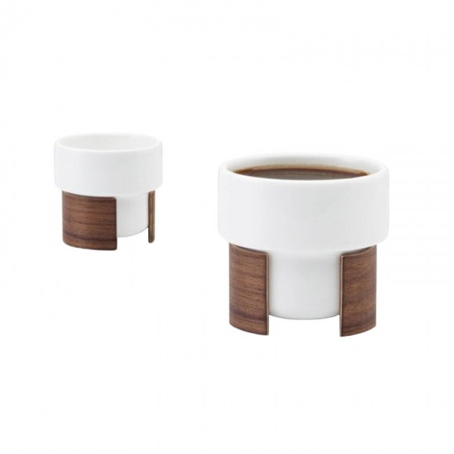 Tonfisk Design Warm 에스프레소 컵 0 8 dl 2 pcs 화이트 - walnut TFTNW001