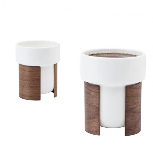 Tonfisk Design Warm cup 2 4 dl set of 화이트 - walnut TFTNW003