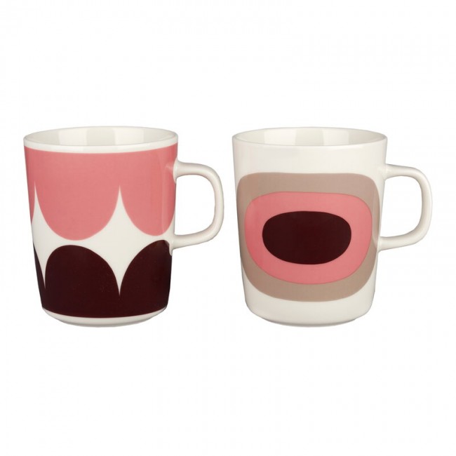 MARIMEKKO 마리메꼬 Oiva - Harka Melooni 머그 2 5 dl pcs 화이트-RED-POWDER-CLAY MA071828-133