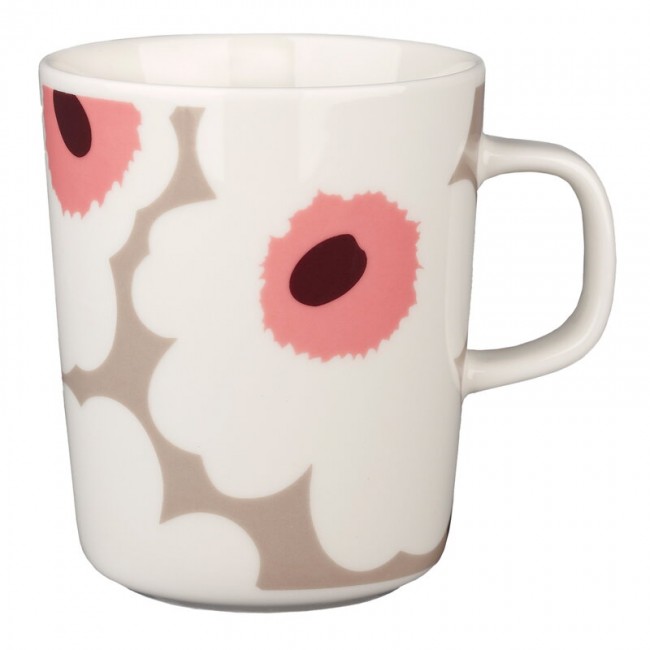 MARIMEKKO 마리메꼬 Oiva - Unikko 머그 2 5 dl 화이트 clay powder red MA071830-183