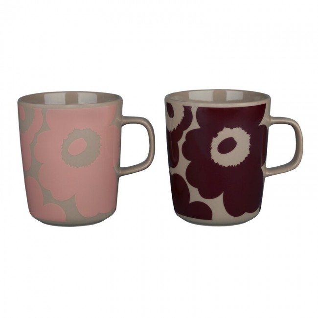 MARIMEKKO 마리메꼬 Oiva - Unikko 머그 2 5 dl pcs 테라 다크 red powder MA071829-833