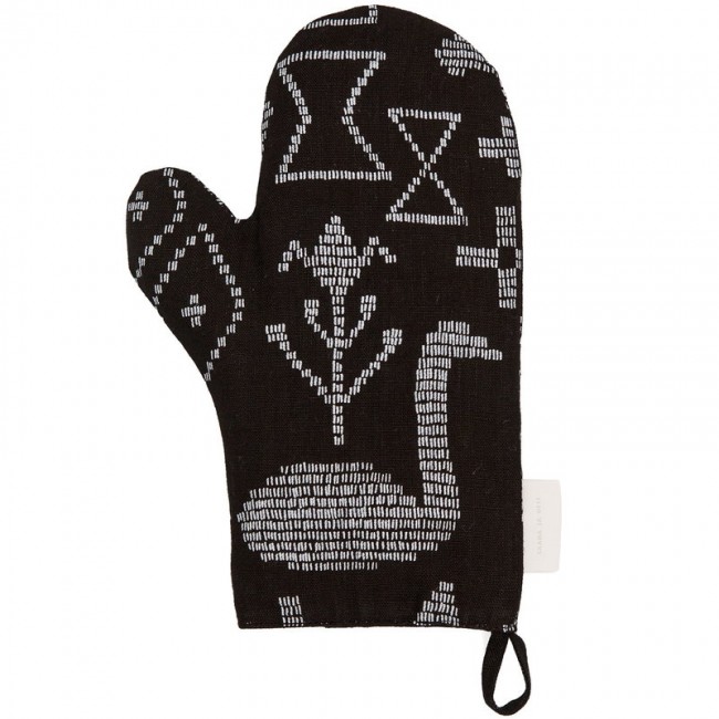 Saana ja Olli Maailman synty oven mitten 블랙 SOHMP4-6-BL-WH