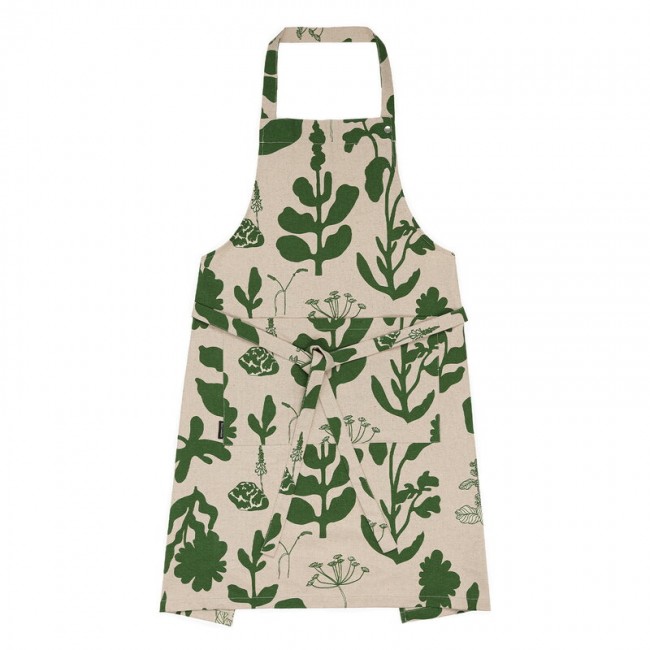 MARIMEKKO 마리메꼬 Pienet Elokuun Varjot 앞치마 린넨 - 그린 MA071476-368